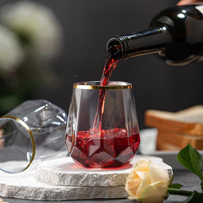 Lueumxc 40 Pack Plastic Wine Glasses, 12Oz Diamond Disposable Wine Glasses - Image 4