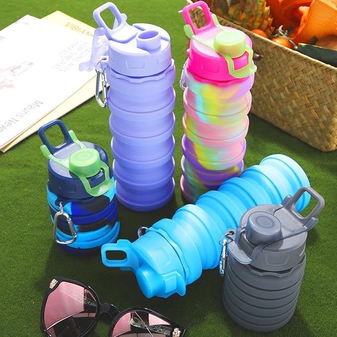 CHENGU 5 Pcs Collapsible Water Bottles 16 oz Portable Foldable Water Bottles - Image 6