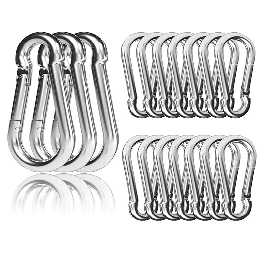 EPHECH 20PCS 4" Heavy Duty Spring Snap Hook, M10 3/8" Galvanized Steel Snap by EPHECH