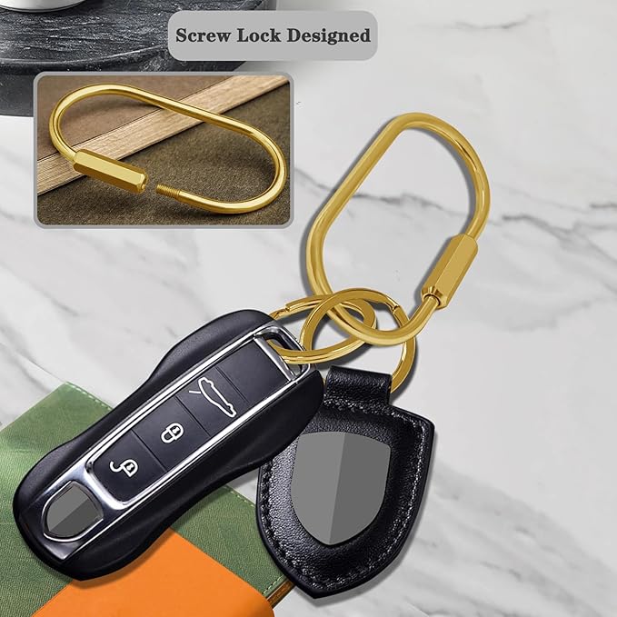 Key Chain, Brass Key Rings 2 Pack Screw Lock Key Organizer - Image 3