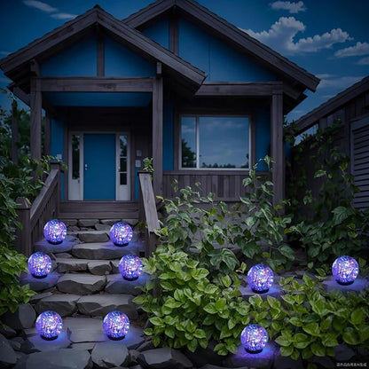 SyouHome Solar Garden Lights Outdoor Waterproof, 4 Pack 30 LEDs Cracked Glass - Image 6