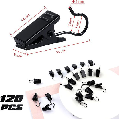 JANYUN 120 Pack Clip Hook Set Stainless Curtain Clips - Image 2