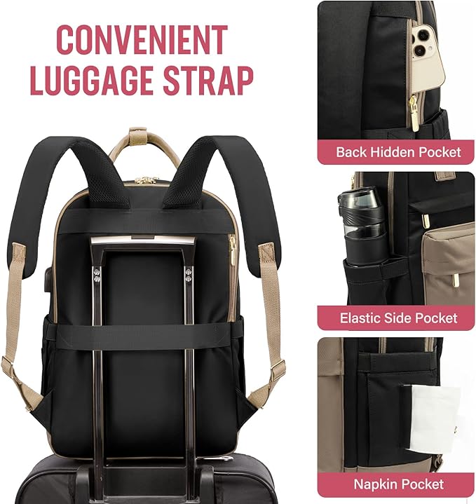 LOVEVOOK Laptop Backpack for Women Men 15.6 Inch Laptop Bag - Image 4