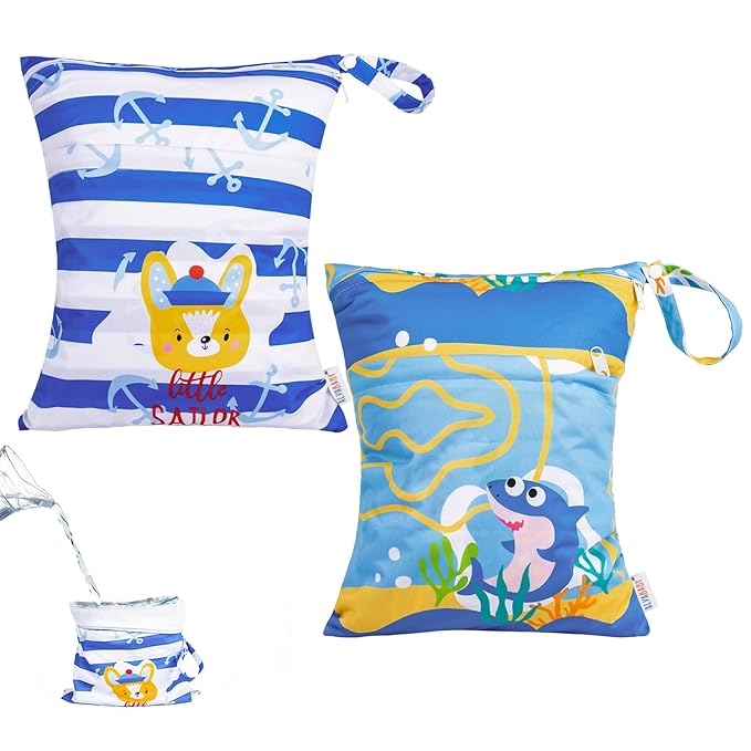 ALVABABY 2pcs Waterproof Wet Dry Bags, Reusable by ALVABABY