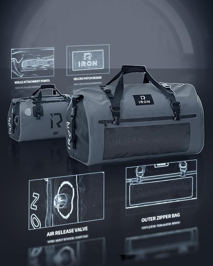 BORLENI Waterproof Motorcycle Dry Duffel Bag Luggage Tail Bag - Image 3