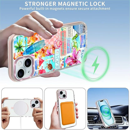 Case for iPhone 13/14, Coastal Beach Cover Coquette Collage Phone Case - Image 3