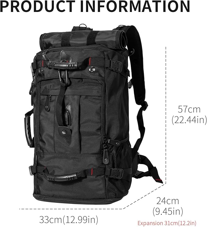 YOUMIAN Large Capacity For Travel Hiking Sports Carry On Backpack Durable - Image 3