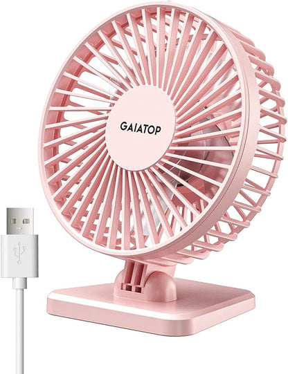 Gaiatop USB Desk Fan, Small But Powerful, Personal Portable Quiet 3 Speeds by GAIATOP
