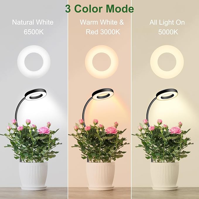 Wolezek 2 in 1 Grow Lights for Indoor Plants, 3 Colors Plant Lights - Image 3