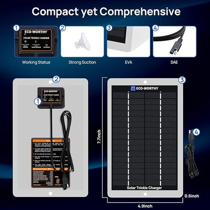ECO-WORTHY Solar Battery Charger 12 Volt Waterproof Portable Power Solar Panel - Image 6
