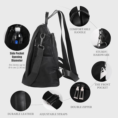 PINCNEL Women Backpack Purse Waterproof Nylon Anti-theft Rucksack Lightweight - Image 4