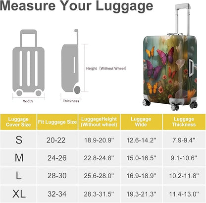 ANNA QUEEN Butterfly Garden Luggage Cover, Colorful Butterfly and Flower - Image 5