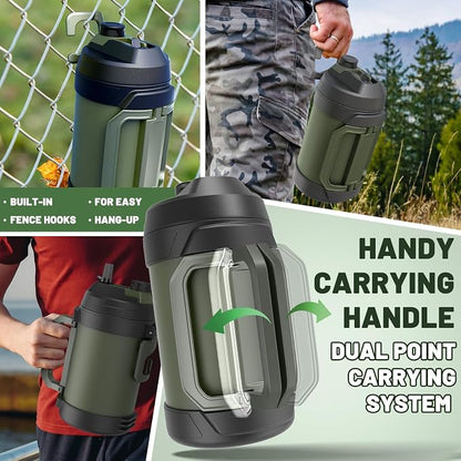 1 gallon water jug, 128 oz Large Insulated Stainless Steel Sports Water Jug - Image 4