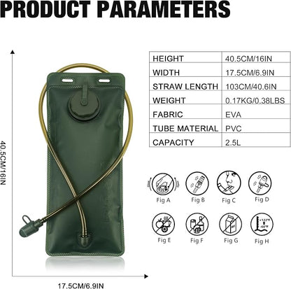 Mardingtop Hydration Bladder, 2.5 Liter Leak Proof Water Bladder, Military - Image 2