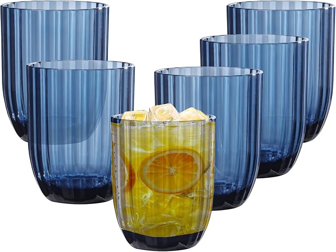 Acrylic Clear Highball Plastic Cups | Plastic Reusable Tumblers 15oz | by AKMQYM