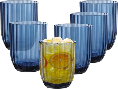 Acrylic Clear Highball Plastic Cups | Plastic Reusable Tumblers 15oz | by AKMQYM