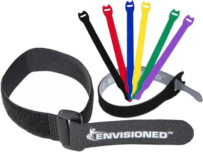 Reusable Cinch Straps & Cable Ties Combo Set, Securing Straps by ENVISIONED