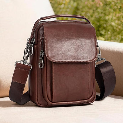 Augus Leather Small Messenger Bag - Image 3