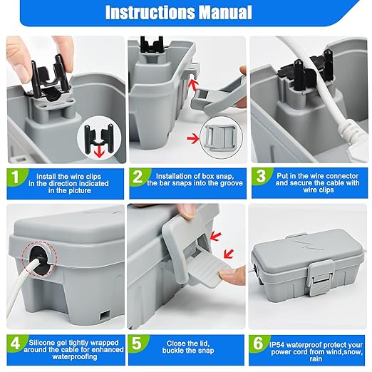 Hrensaw Small Weatherproof Electrical Connection Box, Outdoor Electrical Box - Image 6
