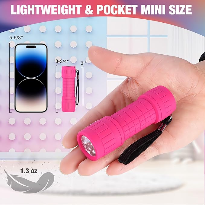 EverBrite UV Blacklight Flashlights 3-Pack Set, 9 LEDs 395nm Mini Black Light - Image 3