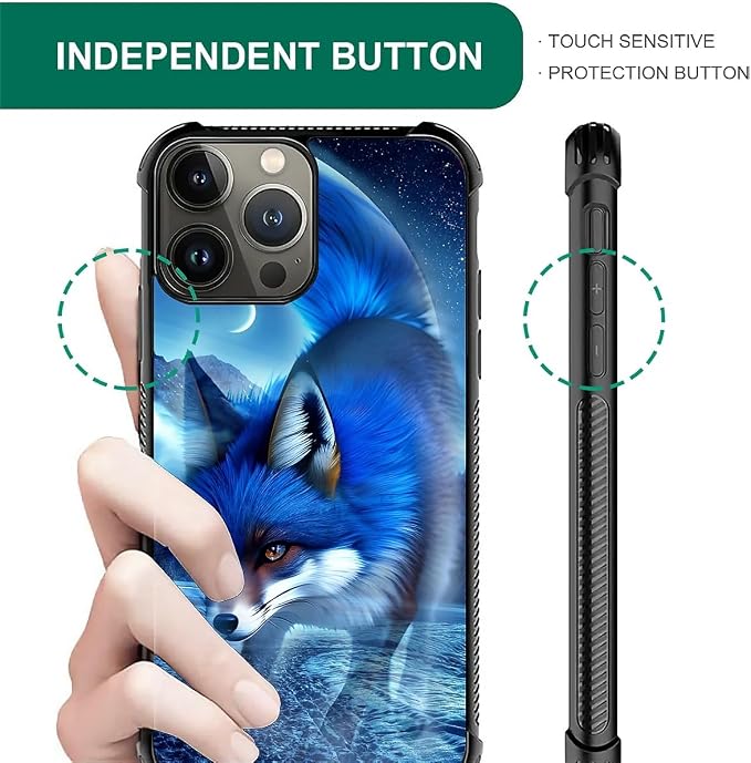 for iPhone 15 Pro Max Case, Snowy Mountain Fox Lake Pattern Graphic Design Girl - Image 6