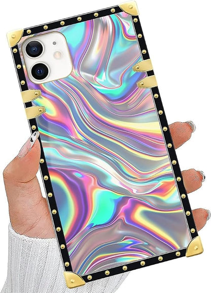 Compatible with iPhone 11 Case, Holographic Abstract Iridescent Textures Luxury - Image 5