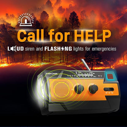 FosPower NOAA Emergency Weather Radio A3 14800mWh Portable Power Bank, - Image 4