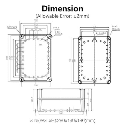 LeMotech IP67 Waterproof Junction Box ABS Plastic Project Box Dustproof - Image 6