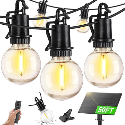ZJOJO Solar Outdoor String Lights Waterproof, 50FT G40 Globe Patio Lights by ZJOJO