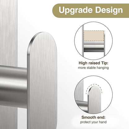 pickpiff Adhesive Towel Hooks for Bathroom: 20LB Extra Strong Wall Hanger for - Image 2