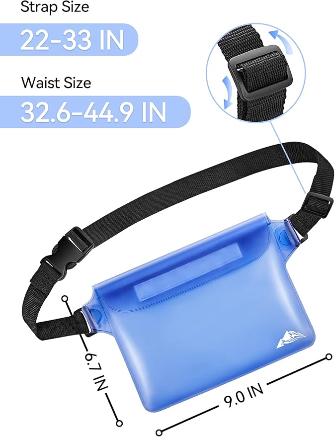 HEETA Waterproof Fanny Pack, Waterproof Pouch Dry Bag 2/3/4 Pack - Image 4