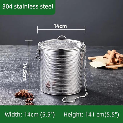 Stainless steel cylindrical seasoning filter, Mesh Design Tea Ball Strainer - Image 2