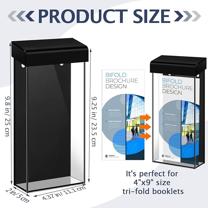 Remerry 1 Pcs Outdoor Brochure Holder 4 x 9 Inch Waterproof Wall Mount - Image 2