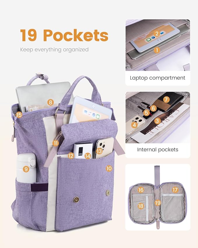 LOVEVOOK Laptop Backpack Purse for Women, Cute College School Backpack Bookbag - Image 3