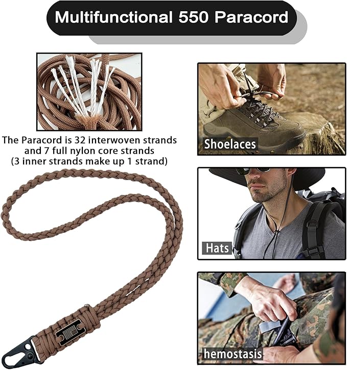 DDOUT Heavy Duty Paracord Lanyard 550 Paracord Braided Keychain - Image 5