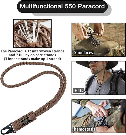 DDOUT Heavy Duty Paracord Lanyard 550 Paracord Braided Keychain - Image 3