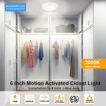 Closet Lights Motion Sensored Indoor Ceiling Mount LED-10W 3000K Closet Stair - Image 2