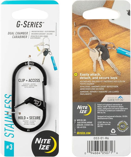 Nite IZE GS3-11-R6 G-Series Dual Chamber Carabiner, Size #3 1-Pack, Stainless - Image 7