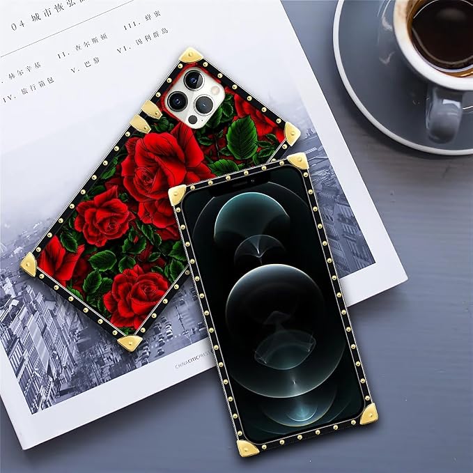 Compatible with iPhone 11 Pro Max Case, Vector Red Rose Green Leaf Luxury - Image 6