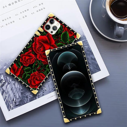 Compatible with iPhone 11 Pro Max Case, Vector Red Rose Green Leaf Luxury - Image 6