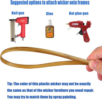 260 Ft Wicker Repair Supplies, Wicker Repair Kit, Plastic Rattan Material - Image 5