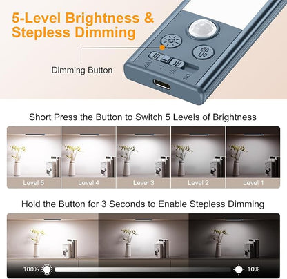 Gritin 10.2inch Under Cabinet Lighting Rechargeable 2 Pack- 3 Color Temps&5 - Image 5