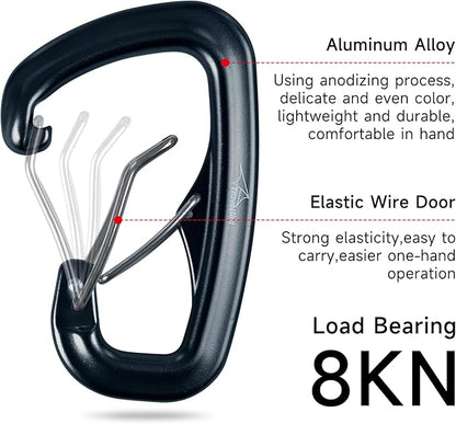 Heavy Duty Carabiner Clip Hook 8KN, - Image 2