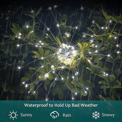 JJGoo Solar Firework Lights, 2 Pack 180 LEDs 2 Lighting Modes Solar Lights - Image 7