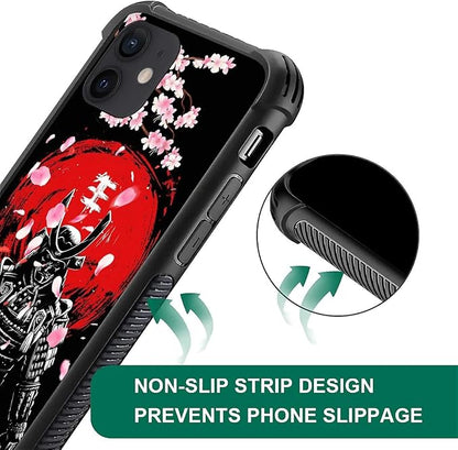 for iPhone 12/12 Pro Case, Sakura Japanese Samurai Pattern Graphic Design Girl - Image 5