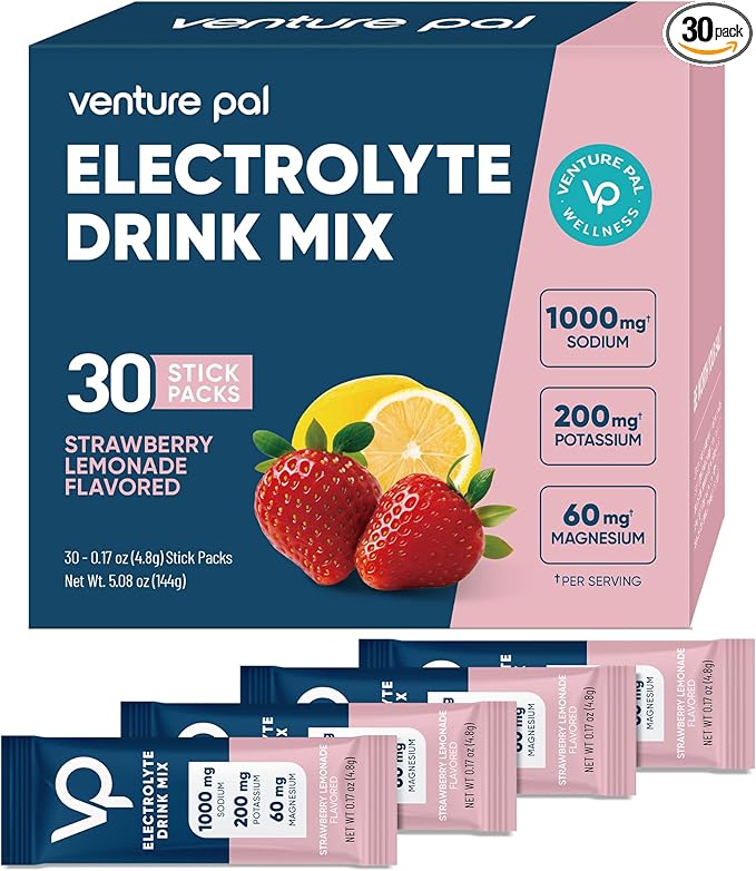 Venture Pal High Sodium Sugar Free Electrolytes Powder Packet, Zero Calories by VenturePal