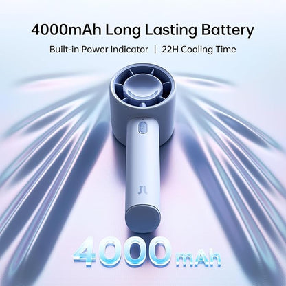 JISULIFE Portable Handheld Fan, 4000mAh Rechargeable Mini, 5 Speed Strong Wind - Image 3