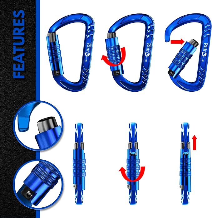 Rhino Produxs 12kN Heavy Duty Carabiner Clips, - Image 4