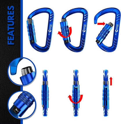 Rhino Produxs 12kN Heavy Duty Carabiner Clips, - Image 4