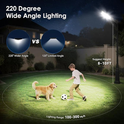 2 Pack Solar Street Lights Outdoor Waterproof 6500K 13000LM LED Solar Flood - Image 3